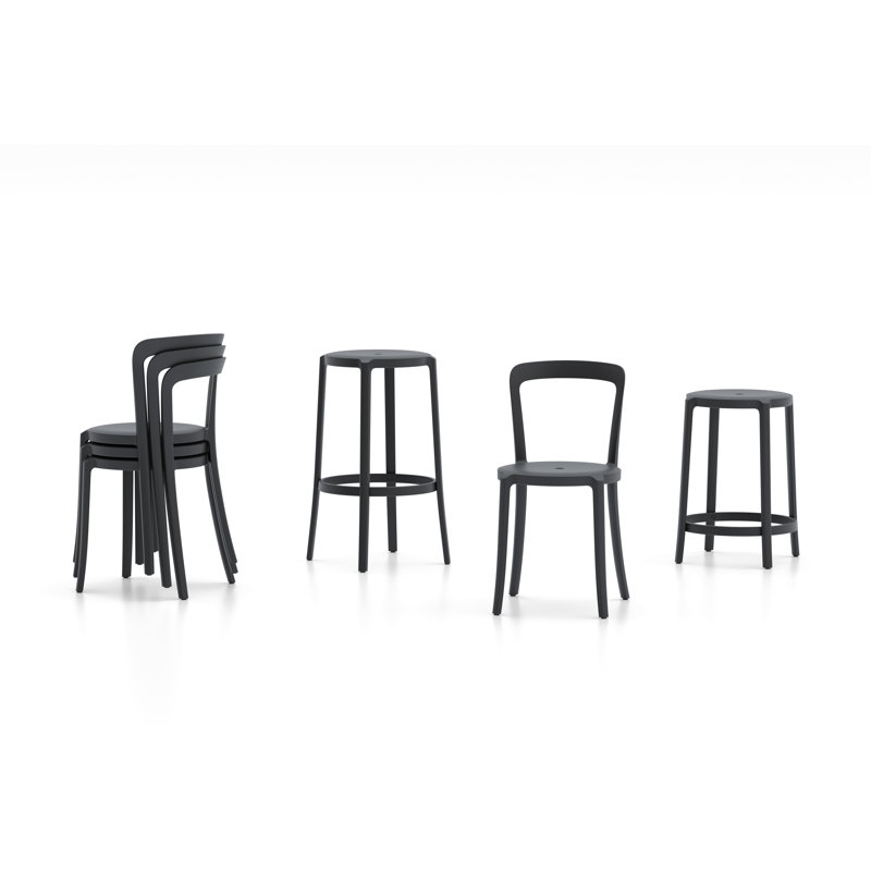 On & On Recycled PET Side Chair by E. Barber and J. Osgerby, Black