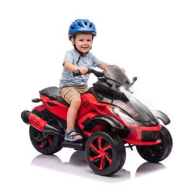 Jouet pour enfant à 3 roues 12V 12V, deux moteurs 45W à piles avec musique et USB