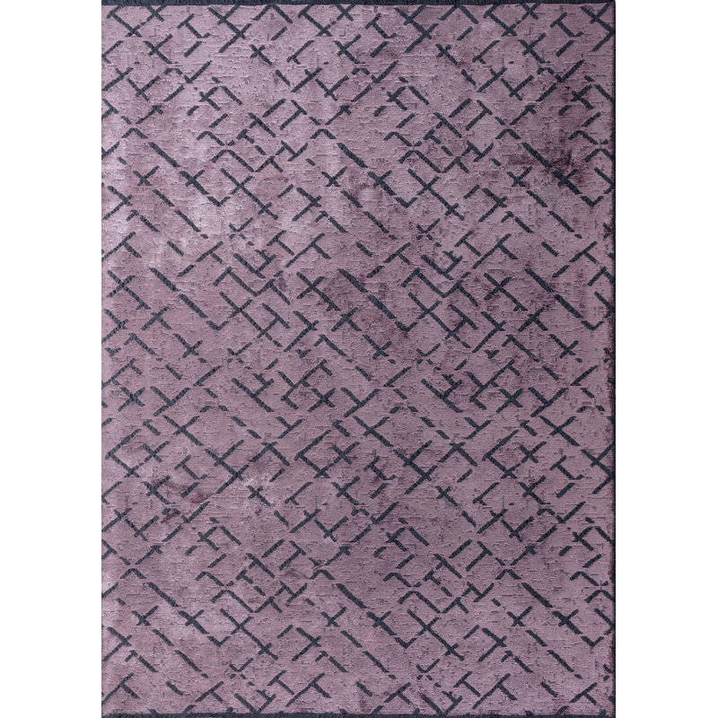 Rapture Lilac Pink Abstract Luxury Area Rug, Rectangle 7'10" x 11'2"
