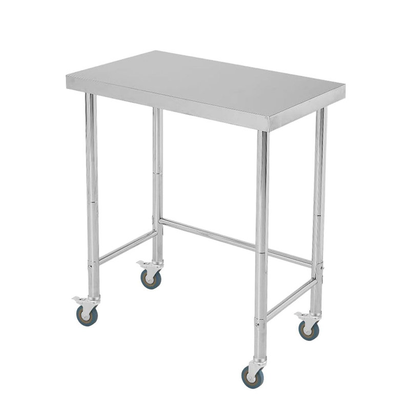 Table de travail en acier inoxydable en 5 tailles (16 x 24, 18 x 24, 18 x 28, 18 x 32, 18 x 36), table de préparation commerciale pour cuisine avec pieds ou roues fixes