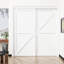 72 po x 80 po Porte en placard coulissante avec panneau en PVC et quincaillerie cadre K blanc, toute la quincaillerie est incluse-106893214