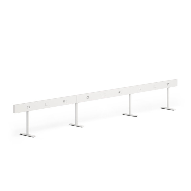 Rail électrique à rampe, H 23,5 po x l 120 po x P 14,5 po, Blanc
