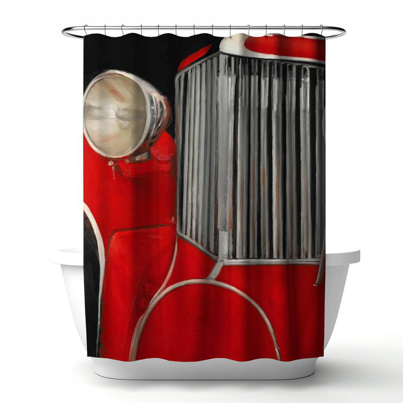 Shower Curtain TR65 – Polyester Shower Curtain, Dye Sublimation Print, 71" W × 74" L