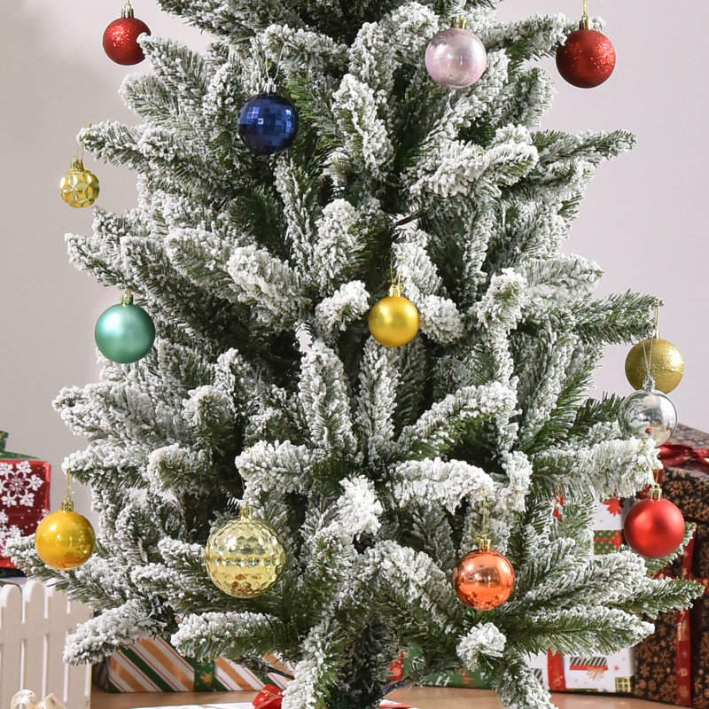 Arbre de Noël artificiel pin enneigé 6 pi avec 394 pointes réalistes HOMcom
