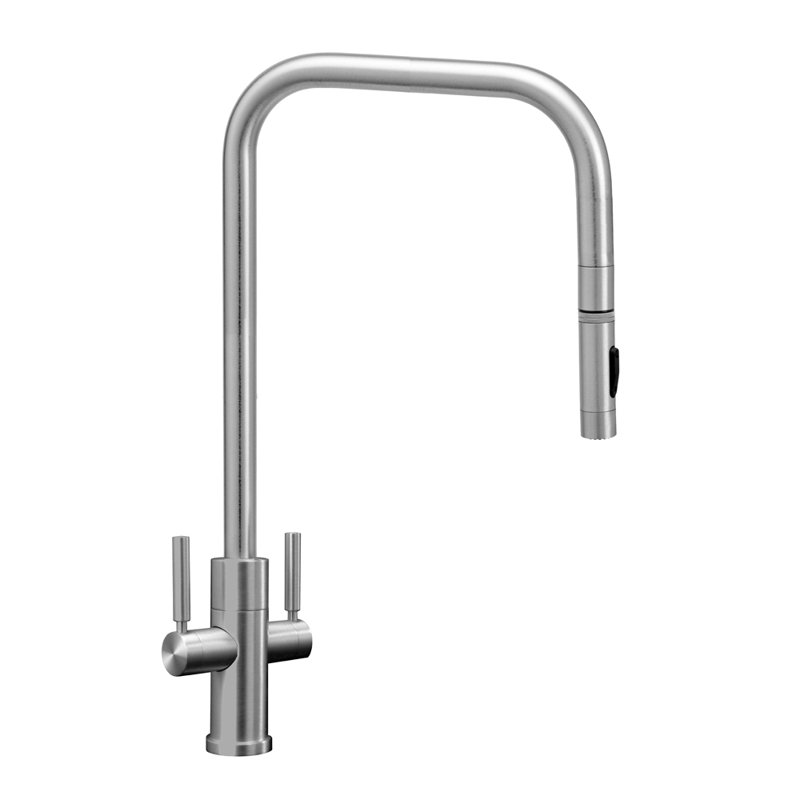 Fulton Modern Extended Reach 2 Handle Plp Faucet - Toggle Sprayer, Satin Nickel
