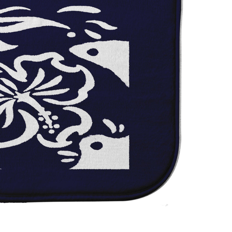 Tapis pour salle de bain Louie, H 18 po x L 30 po, Bleu