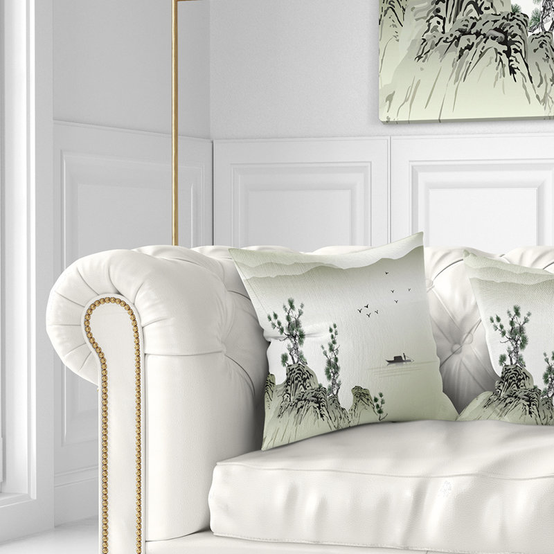 Paysage avec coussin marin, 16 po x 1 po, Coussin décoratif