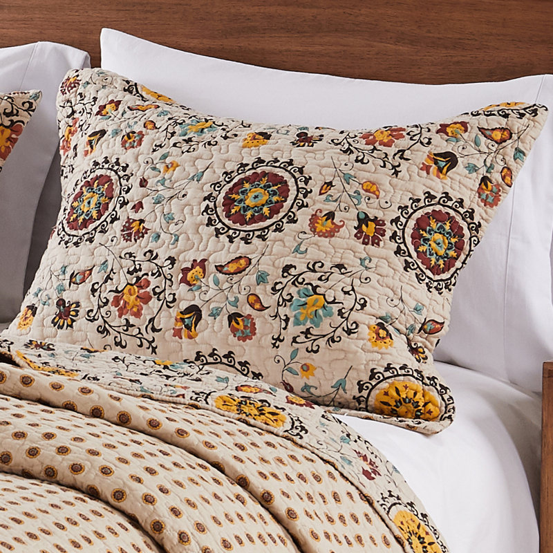 Andorra Multicolor Cotton Floral Standard Sham