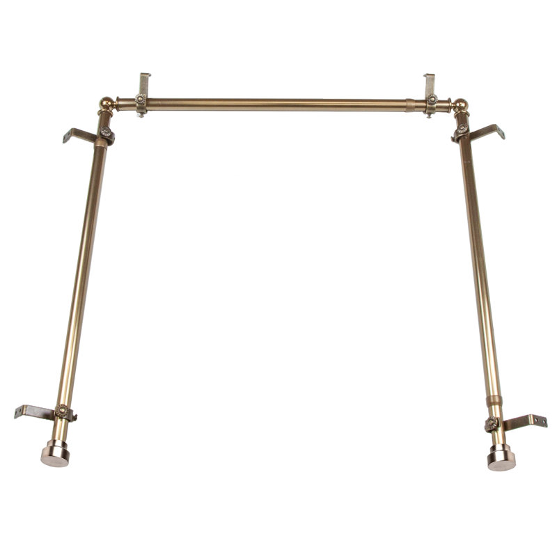 Tringle à rideaux simple réglable 0,81 po Gallatin, Laiton antique, H 2,5 po x l 360 po x P 2 po
