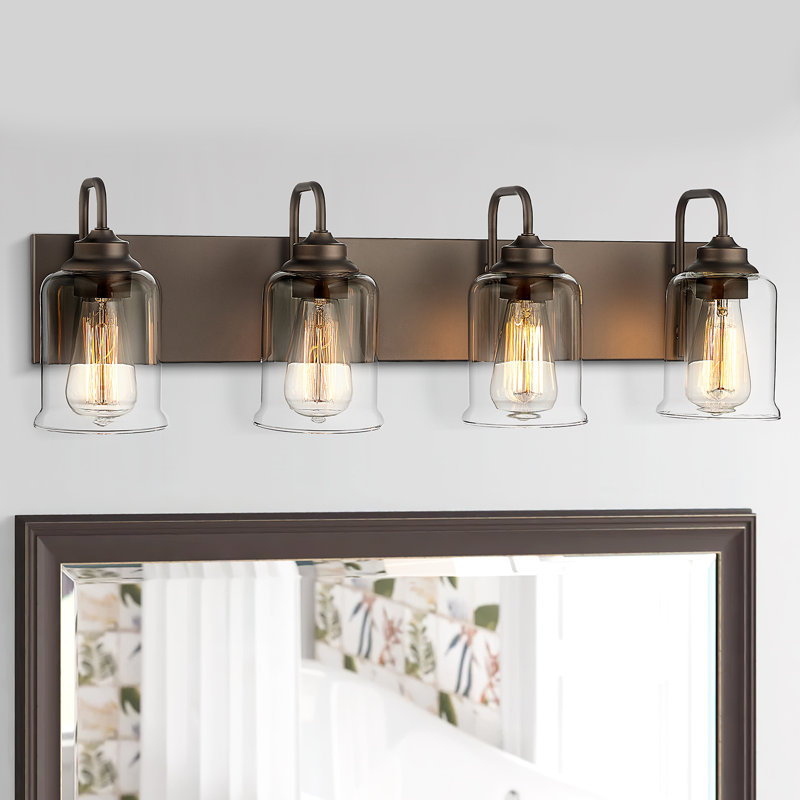 Éclairage de salle de bain à intensité variable à 4 lumières Lundell, Bronze huilé