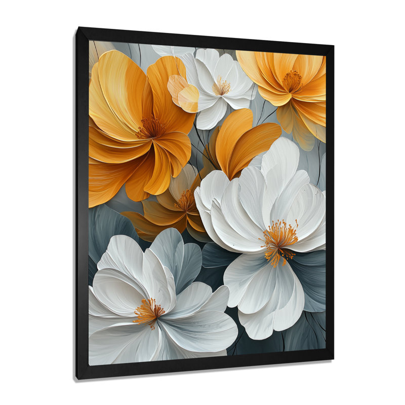 Molique - Floral Wall Art, H 20 po x l 12 po, Reproduction encadrée sans passe-partout, Noir, noir, noir, noir