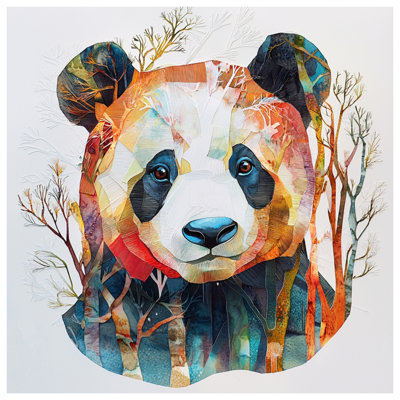 Colorful Panda Illustration Wall Tapestry - Panda Wall Decor