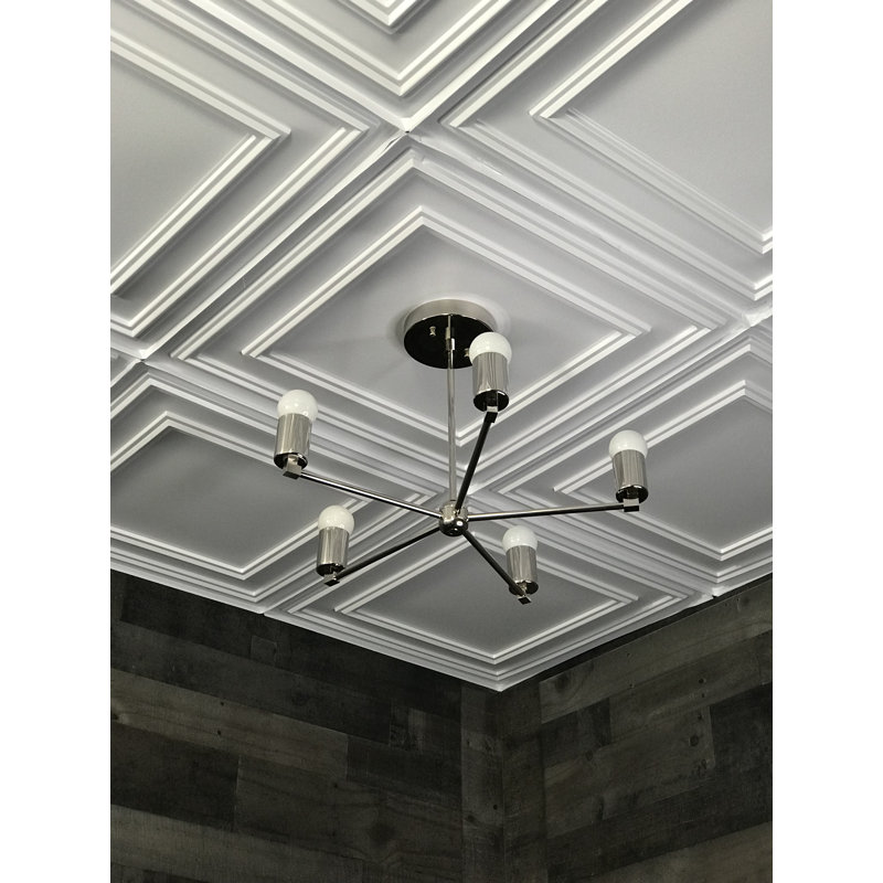 Lustre sphérique spoutnik 5 lumières Nev, Nickel poli