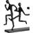 Ikbale Sculpture Metal Wood Abstract Human Figures in Motion 13" Black Modern Decorative Accent for Home Office Bedroom Living Room Decor