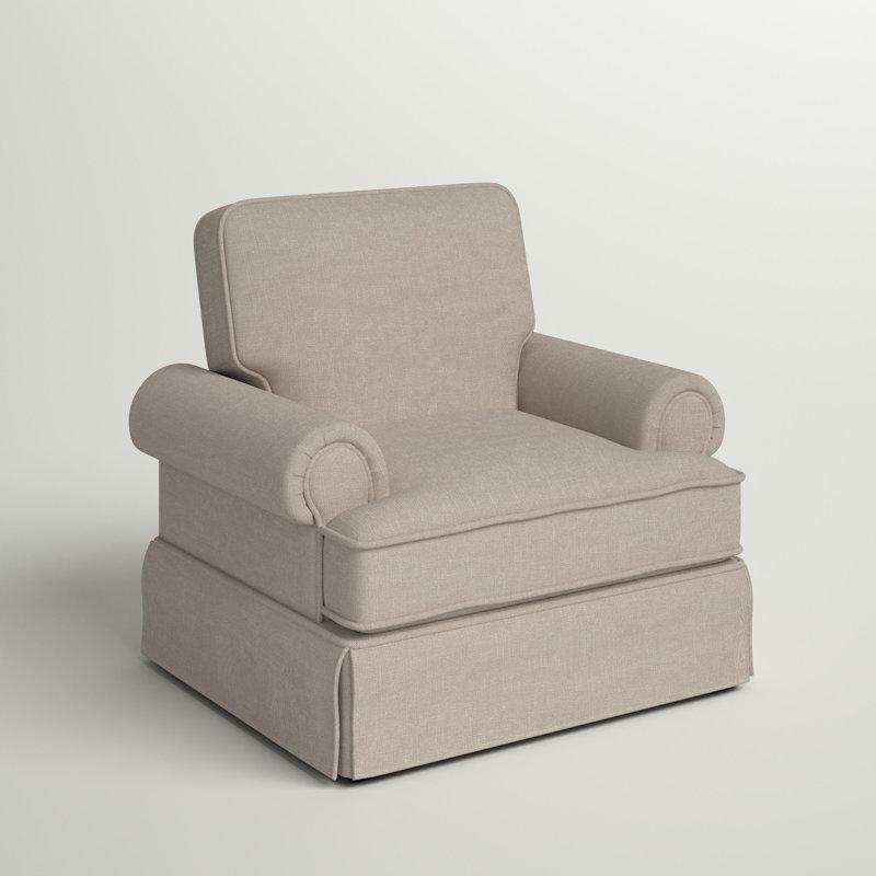 Fauteuil en polyester Fogg, Beige