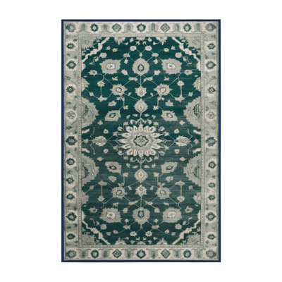 Tapis bleu lavé à la machine