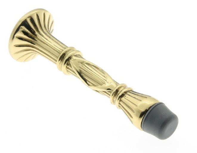 Solid Brass Baseboard Stop, Polished Brass
