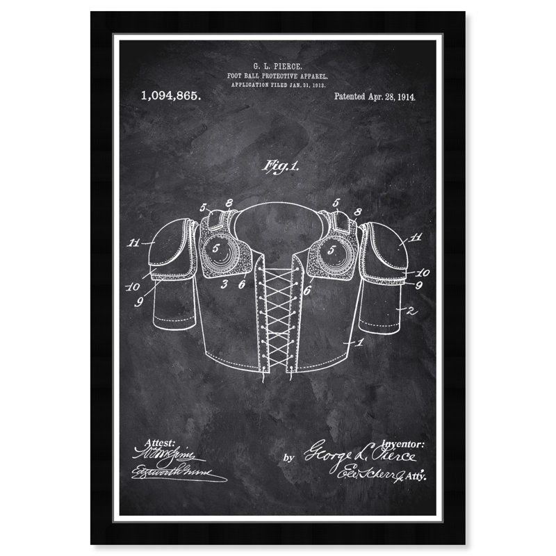 Football Football Apparel, tableau noir, reproduction d'art graphique sur papier