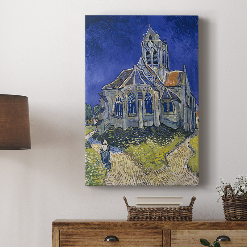 «The Church at Auvers», toile tendue par Vincent Van Gogh, 8 x 12