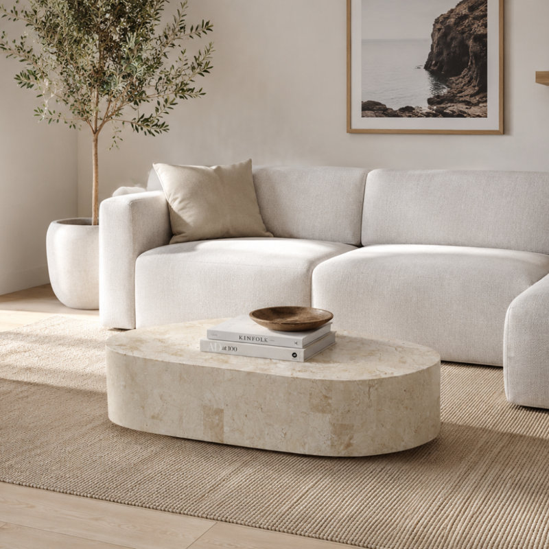 Seybert Solid Coffee Table, Beige