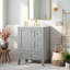 Meuble-lavabo autoportant 24 po avec lavabo 24 po, 3 tiroirs et portes à fermeture en douceur-133678060