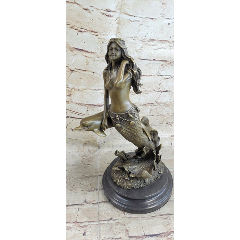 Sculpture Calypso sirène et dauphin