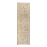 Kendra Hand Knotted Wool Oriental Area Rug in Olive/Taupe/Sky Blue