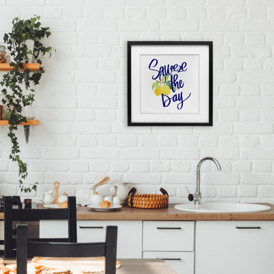 «Cursive Squeeze The Day», reproduction sous verre encadrée, design par Lanie Loreth