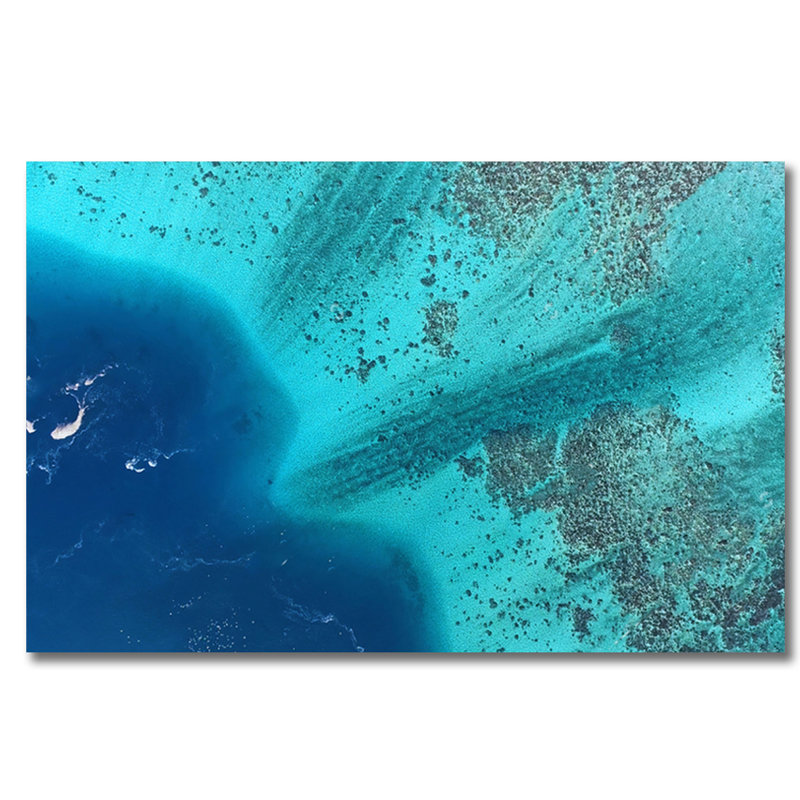 Blue Ocean Print by Beachy, 40" H x 60" W x 1.5" D, Aluminum