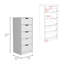 Commode haute 5 tiroirs Basilea, système coulissant - Blanc-843308837