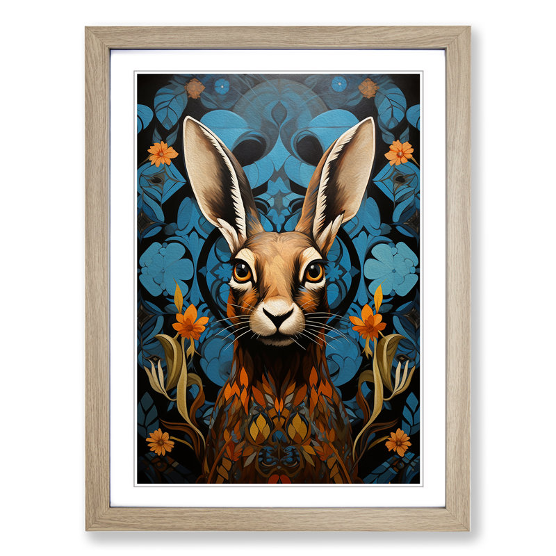 Hare Art Deco No.2 - Framed Print, 46cmH x 34cmW