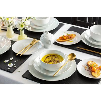 Brandine Piece Handmade Porcelain China Dinnerware Set - Service for 6