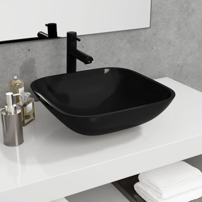 Metro Lane Adamm 420mm L x 420mm W Glass Square Sink