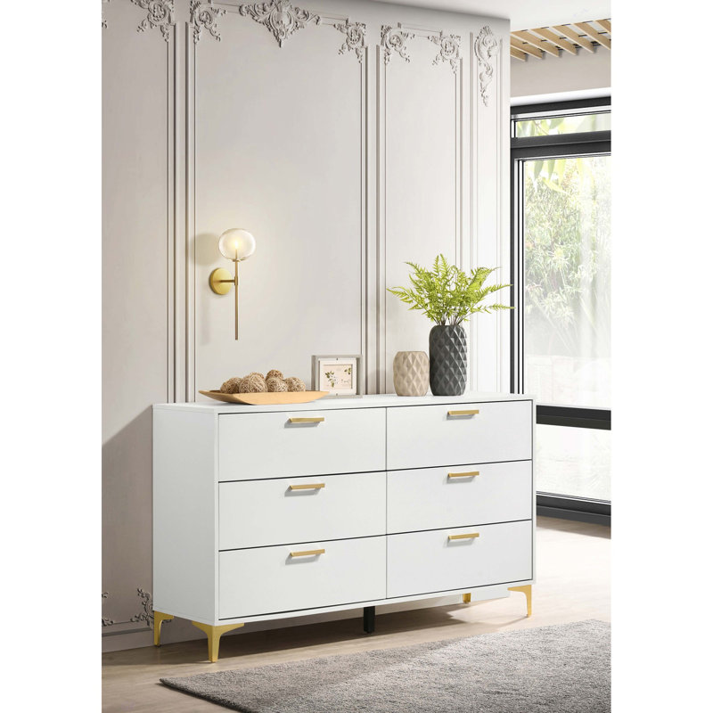 Commode rectangulaire à 6 tiroirs Karena