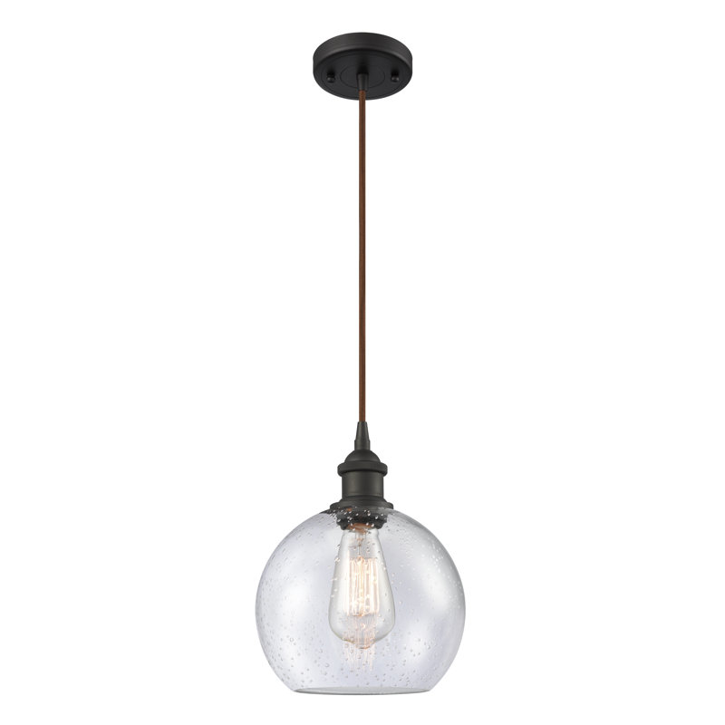 Mini-luminaire suspendu à cordon 8 lumières Ballston Athens, H 10 po x l 8 po x P 8 po, Bullé, Bronze huilé