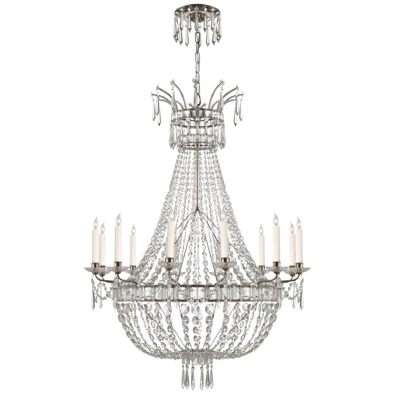 Ralph Lauren Evalina 12 - Light Chandelier, Butler's Silver