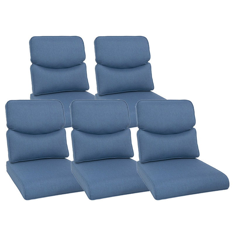 Forbell Outdoor Deep Seating Cushion Set For Patio Sofas/Chairs, Blue, 5