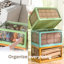 Boîte de rangement pliable, 5 ouvertures latérales empilables avec couvercle, roues, loquets de sécurité, poignées-12971096-12971078