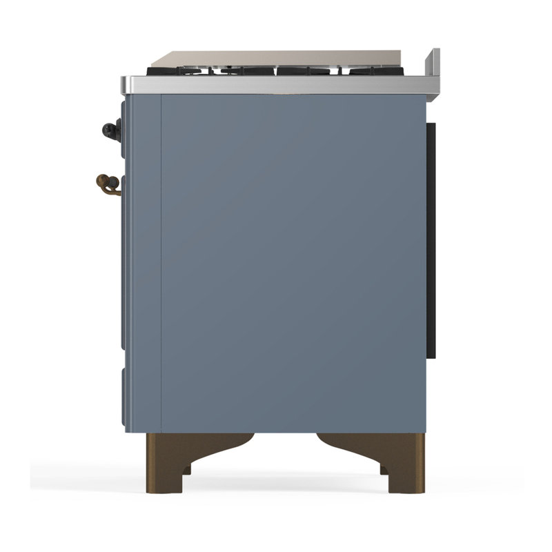 Majestic III Series 40 Inch Dual Fuel Range with 6 Sealed Burners, Griddle, in Mightnight Blue (Natural Gas, Chrome Trim)