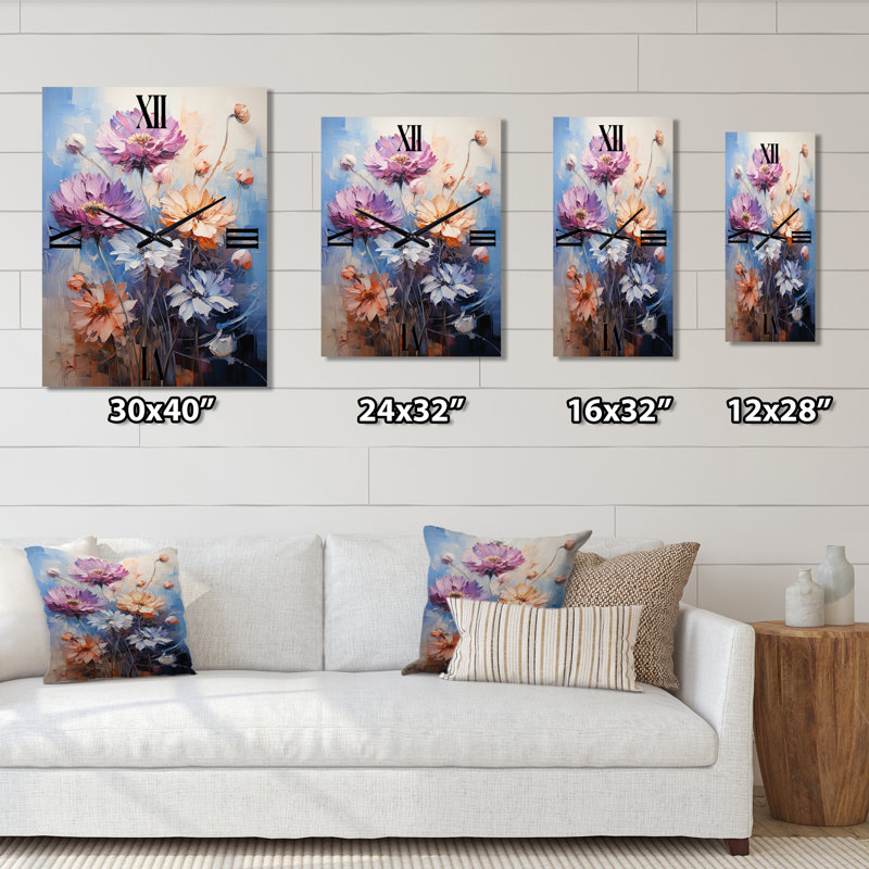 Horloge murale Cornflowers Tones Expression, Petit