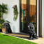 Statue de lion en résine noire art déco H 20,5 po, sculpture de tuteur pour jardin et entrée, décor patriotique