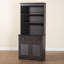 Buffet Cleoma avec rehausse de bar au fini brun foncé, H 70,2 po x l 31,2 po x P 15,6 po