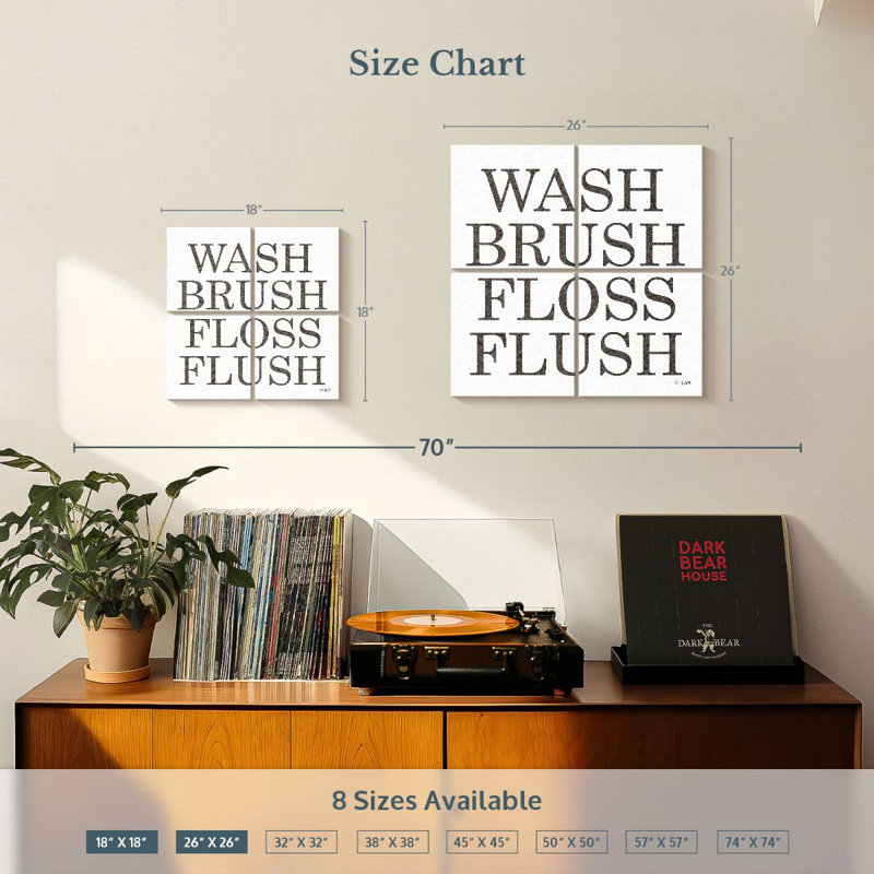 Tergel Wash Brush Floss Flush Print, 26" H x 26" W