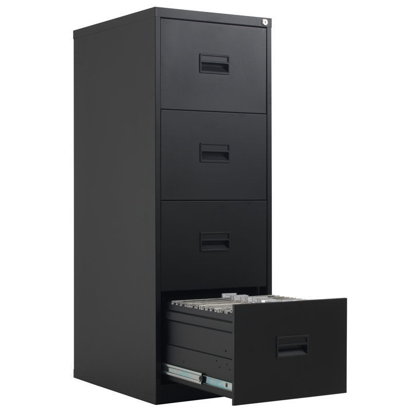 46.5cm Wide 4 -Drawer Steel File Cabinet, Black