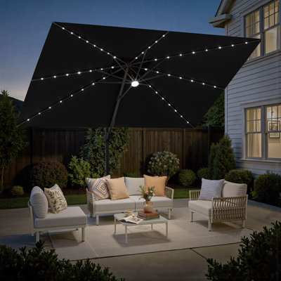 Parasol à lumière solaire rectangulaire en porte-à-faux 12 pi x 9 pi sans base lestée 12 pi x 9 pi