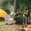 Barbecue de table portatif extérieur à 2 brûleurs avec pieds pliables Outsunny