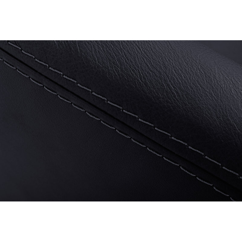 Averie Genuine Leather Designer Armchair, Black/Blue