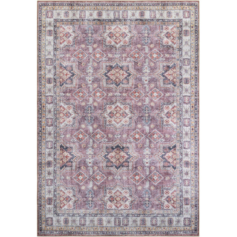 None Huguenot Area Rug Antique Rose Pink Color, Rectangle 8'4" x 12'