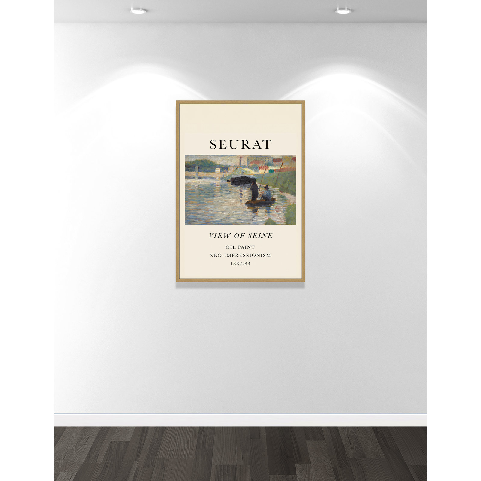 View Of Seine by Georges Seurat, No, Natural Single Picture Frame, 41.5" H x 29.5" W x 0.75" D