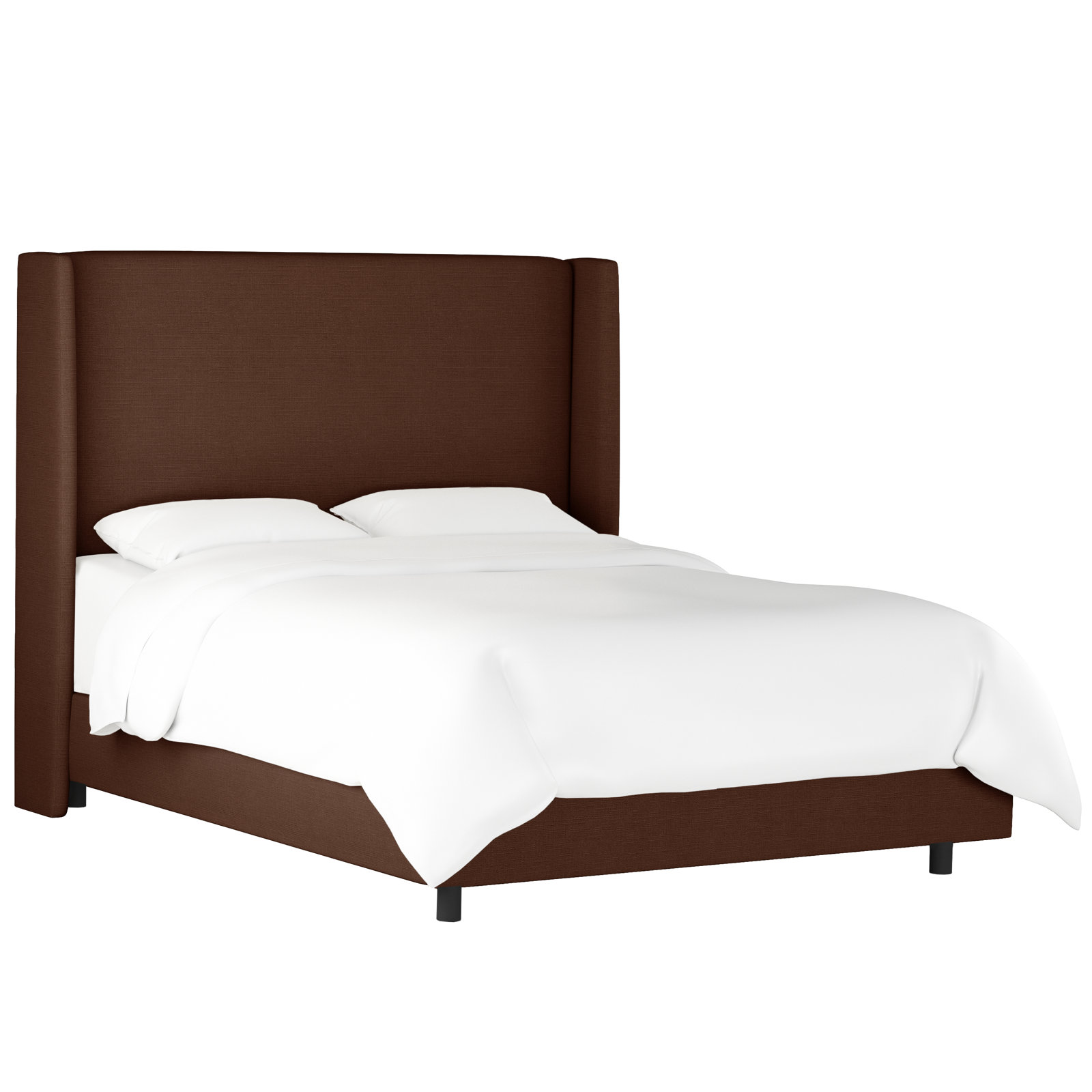 Tilly Upholstered Wingback Bed, King, Classic Chocolate Linen